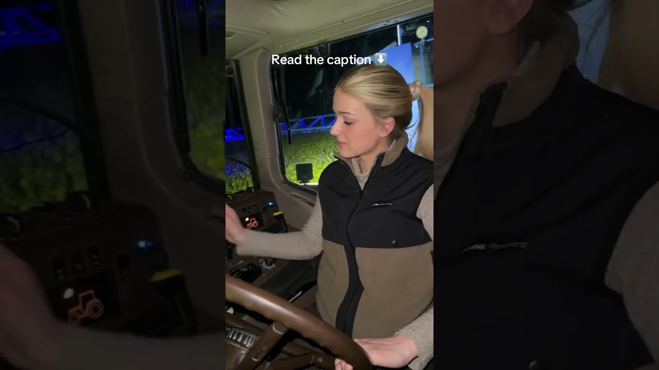 AGRICULTRICE -TRAVAILLER LA NUIT #agricultrice #agriculture #tracteur  #campagnes #recolte
