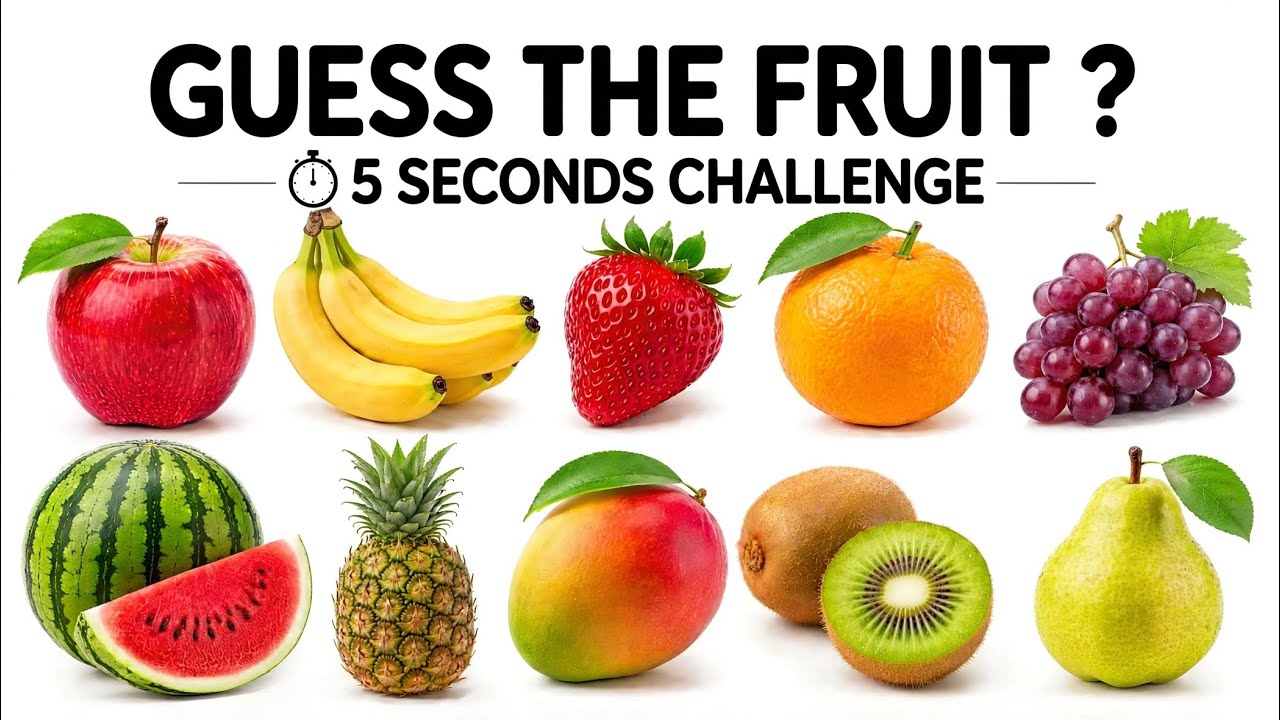 Guess the Fruit in 5 Seconds! | Fun Fruit Quiz for Kids