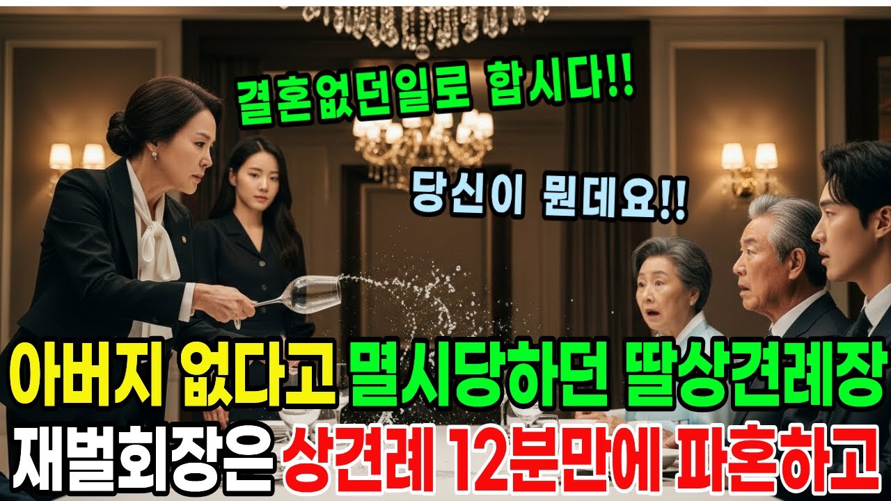 아버지 없는 집안이라고 멸시하던 예비사돈에게 재벌회장은 딸 상견례 만남 12분만에 파혼시켰습니다.ㅣ노후사연ㅣ감동사연ㅣ오디오북ㅣ시니어사연ㅣ사연라디오ㅣ