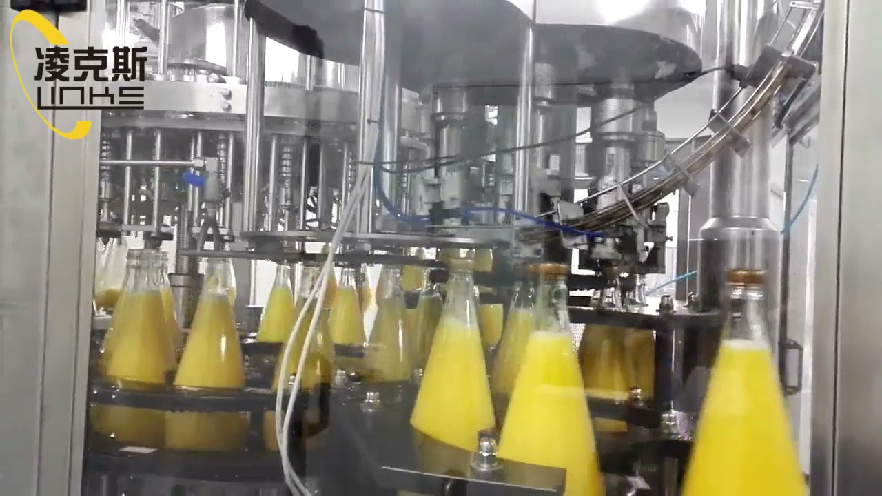 Glass bottle juice hot filling production plant