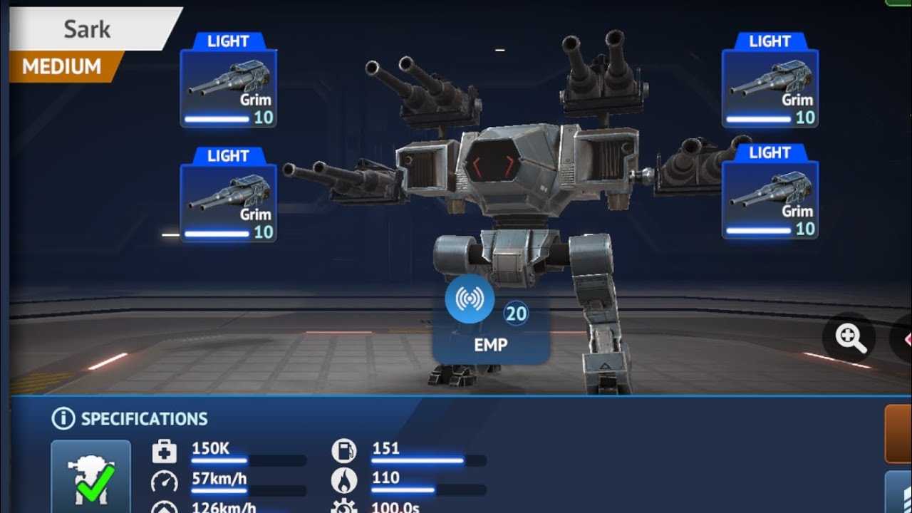 New 4X  Grim Sark mech... MAXIMUM DAMAGE! Mech Wars maxed Gameplay. 