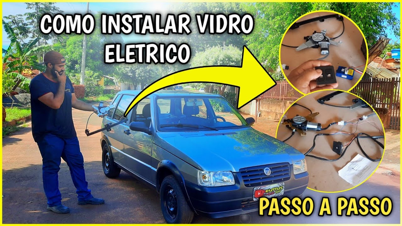 INSTALAÇÃO KIT VIDRO ELETRICO DO FIAT UNO, PASSO A PASSO