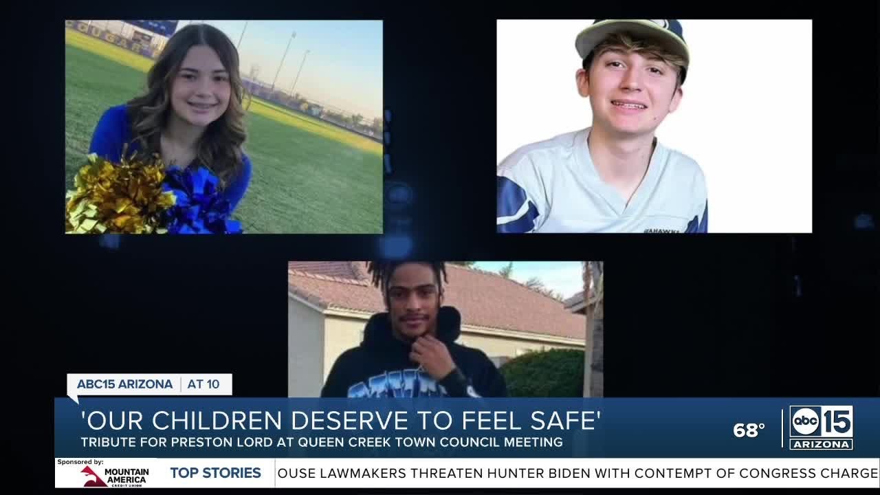 Tribute for Preston Lord at Queen Creek town city council meeting Wednesday