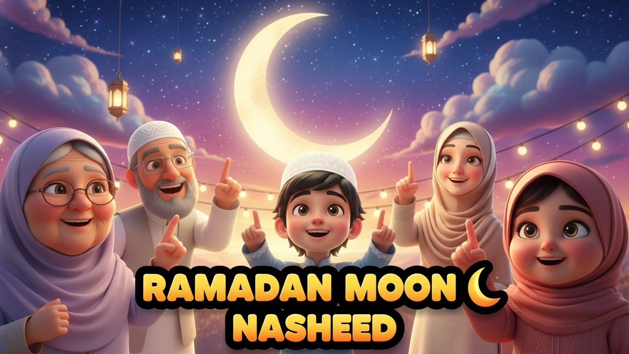 Ramadan Moon 🌙 | Islamic Moon Sighting Song for Kids | Little Bilal Nasheed