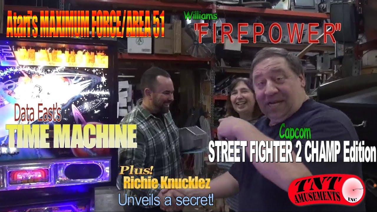 #906 TIME MACHINE & FIREPOWER Pinball Machines, GOLD MINE Shuffle & RICHIE KNUCKLEZ pays a visit!