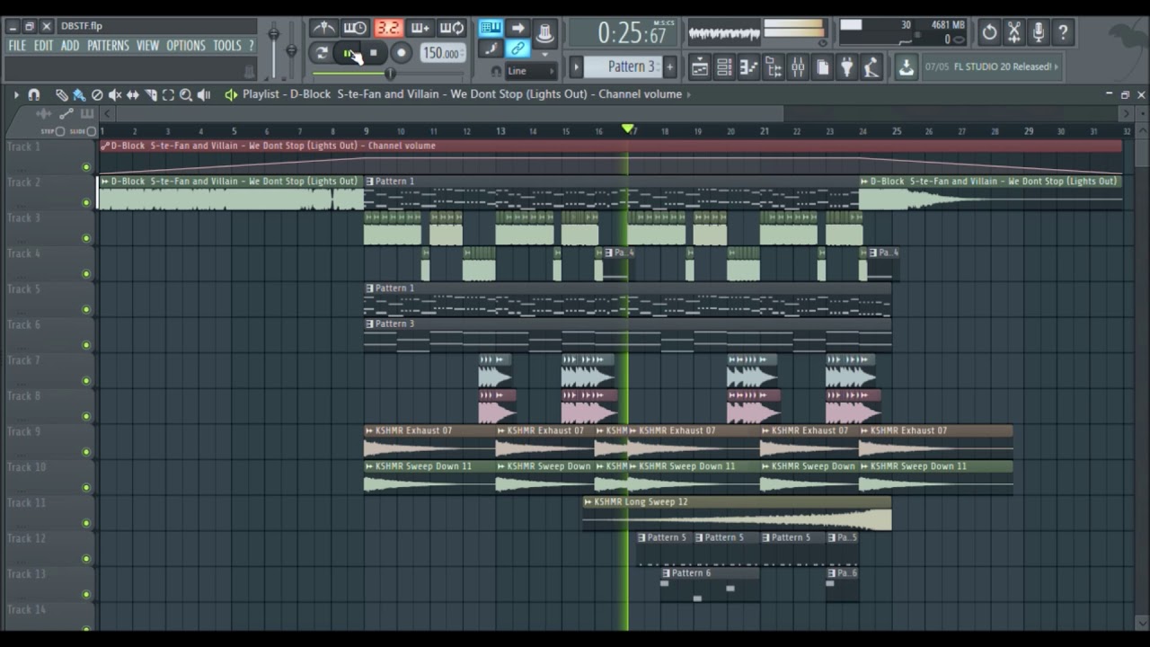 D-Block & S-te-Fan and Villain - We Dont Stop (Lights Out) FL Studio Remake (FLP)