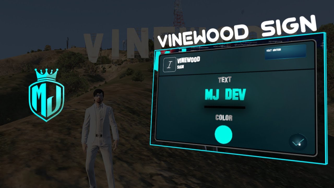 [FREE] Advanced Vinewood Sign Change Script for ESX/QBCore | FiveM Script | MJ DEVELOPMENT