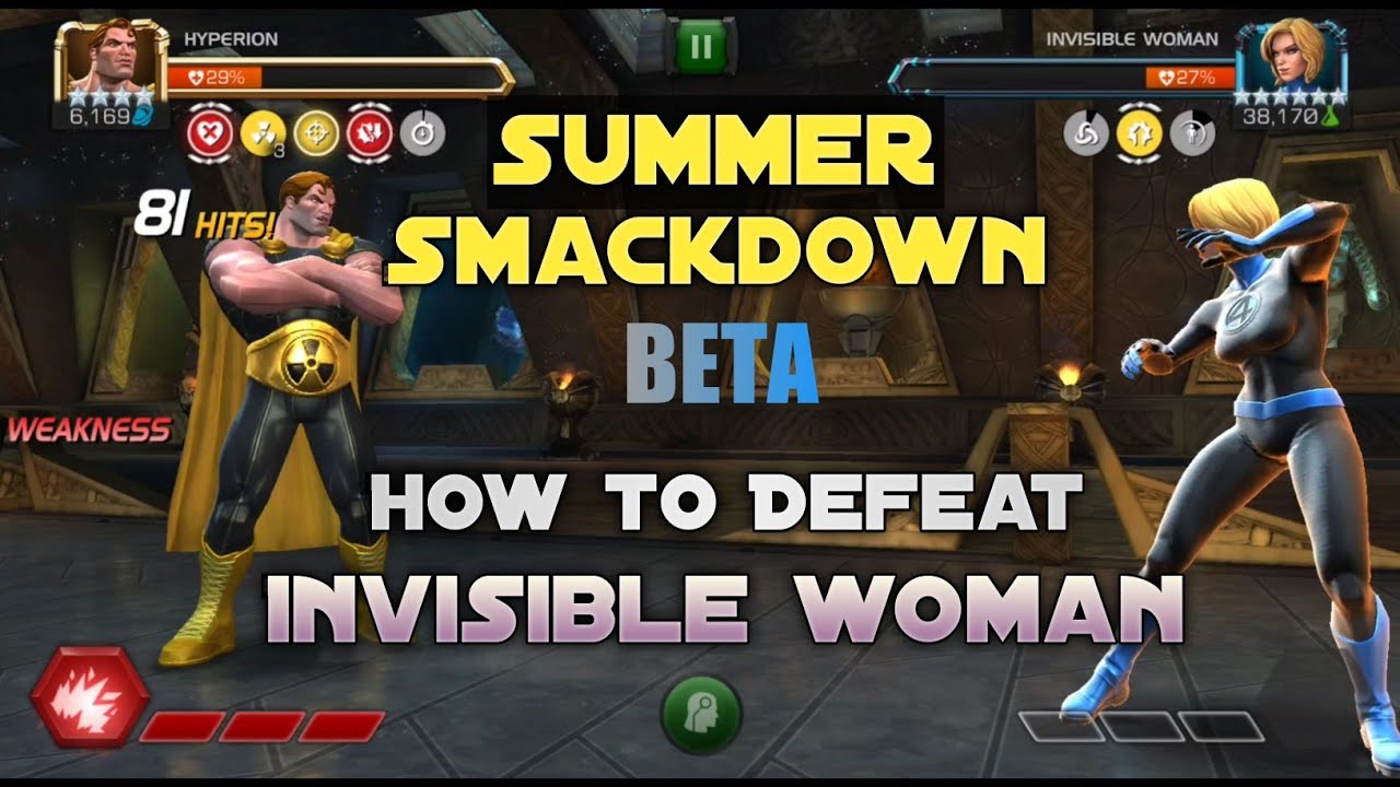 How to Defeat Invisible woman |Summer Smackdown Beta| Marvel Contest of Champions