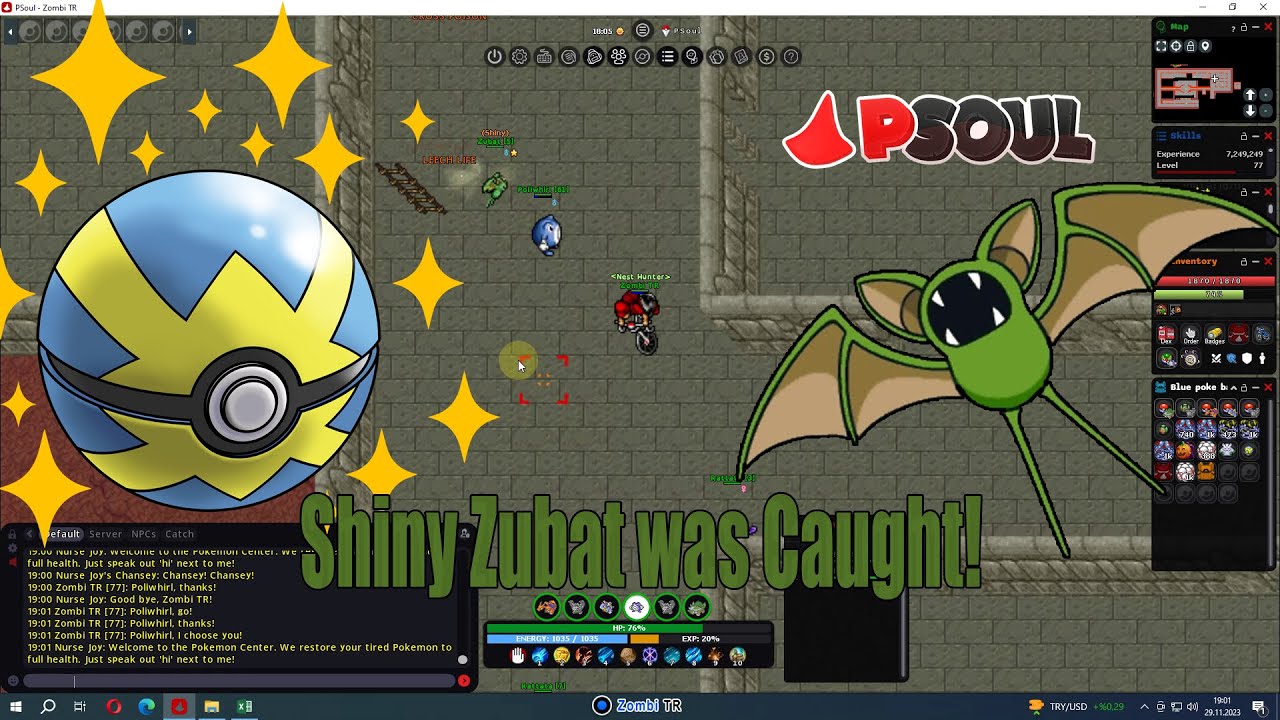 PSoul - Shiny Zubat Caught by Zombi TR