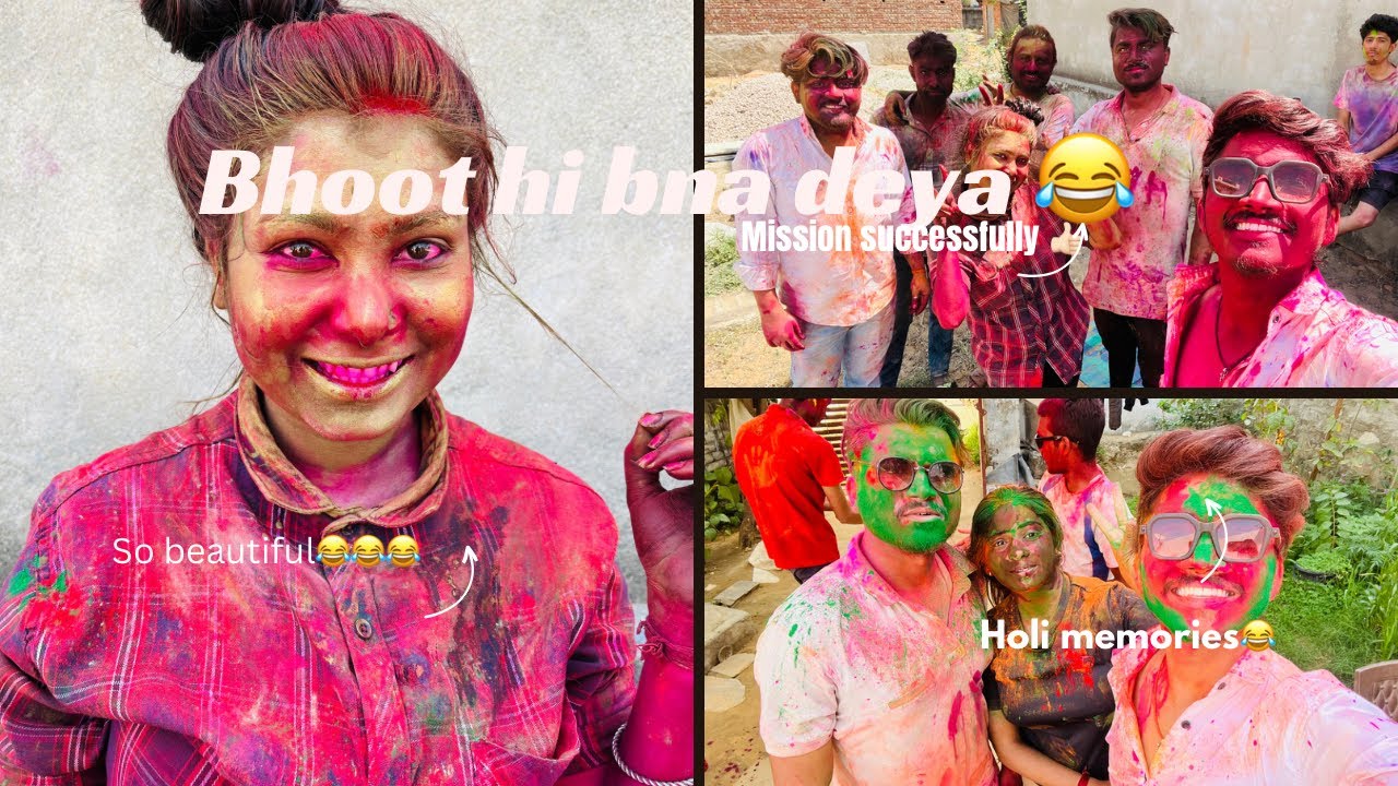Bhoot hi bna deya😂😂| mission successful👍🏻 | #holi #viral
