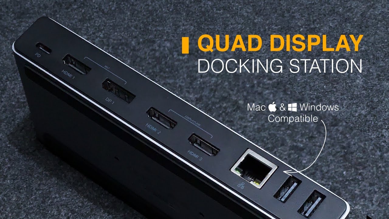 Compact Portable Quad Docking Station | Alogic's DV4 Universal Quad Display Docking Station
