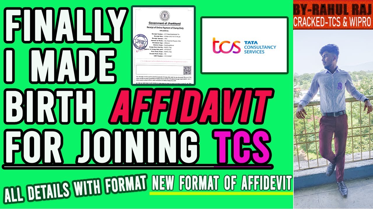 I made Birth Affidavit for Joining TCS | All details with format | New format