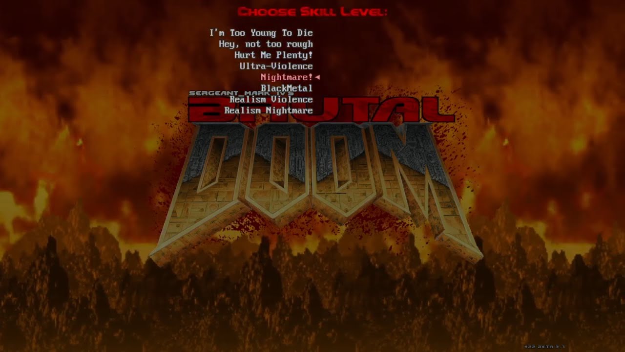 Brutal DOOM || Short Nightmare Difficulty Gameplay ||