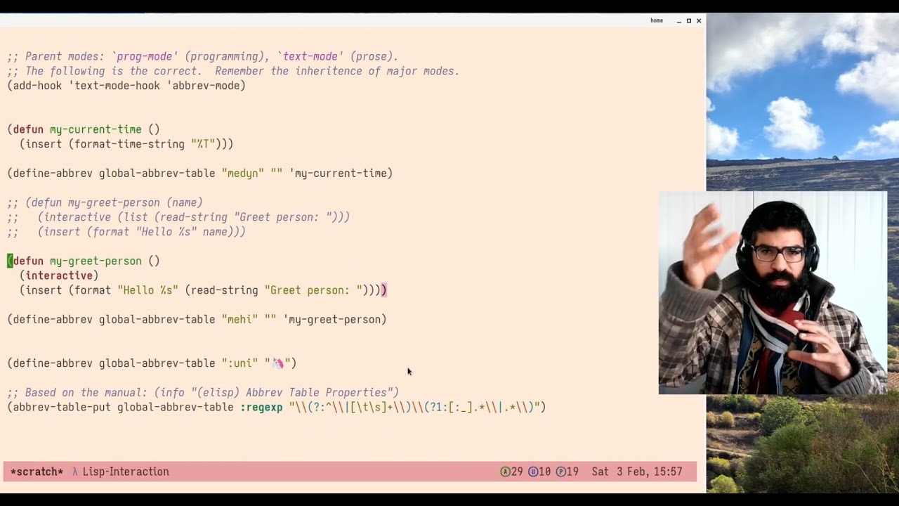 Emacs: abbreviations with abbrev-mode (quick text expansion)