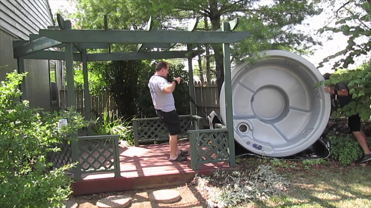 Hawkeye Round Hot Tub Spa Move Under Gazebo The Spa Guy Nashville