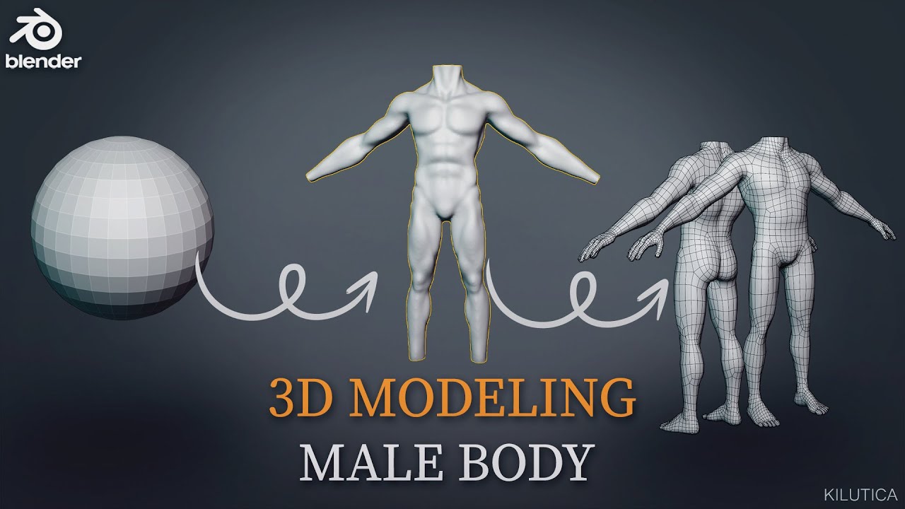 [Blender 4] Male Body base Tutorial | Sculpting Retopology Box Modeling