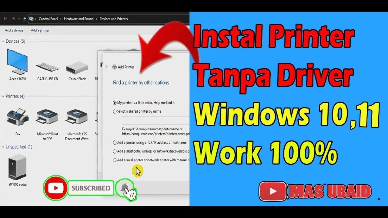 Instal Printer Tanpa Driver di Semua Windows - WIndows 10, 11 , 8, 7 - Berhasil Work 100%
