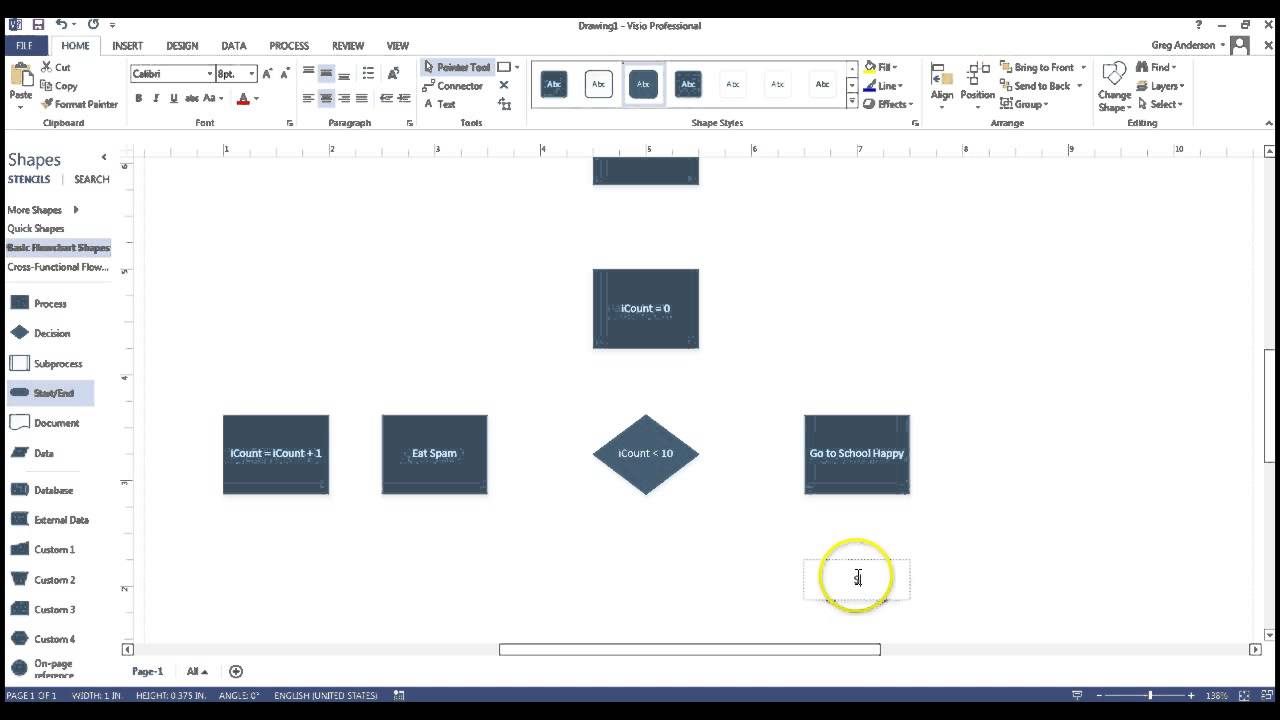 Create a flowchart using Visio