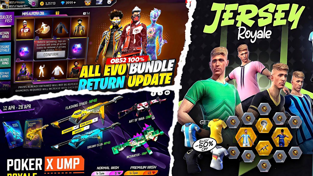 Jersey Royale Return Ff 🤯🥳| Paper Cut Ump Return |free fire new event | ff new event |new event ff