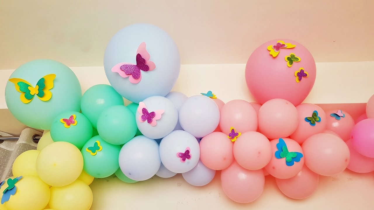 DECORACIÓN CON GLOBOS Y MARIPOSAS🥰🎈/decoration with balloons and butterflies