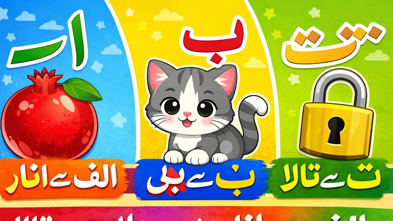 Alif se Anar ta yeh| Learn Urdu Alphabets easily with visuals