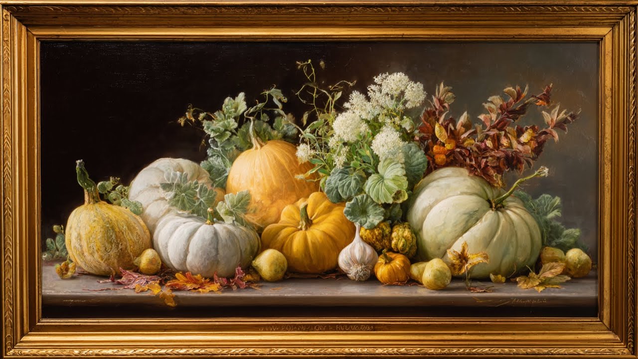 🍂✨ Celebrate the Harvest Season | 4K Gold-Framed Fall TV Art Screensaver ✨🍂