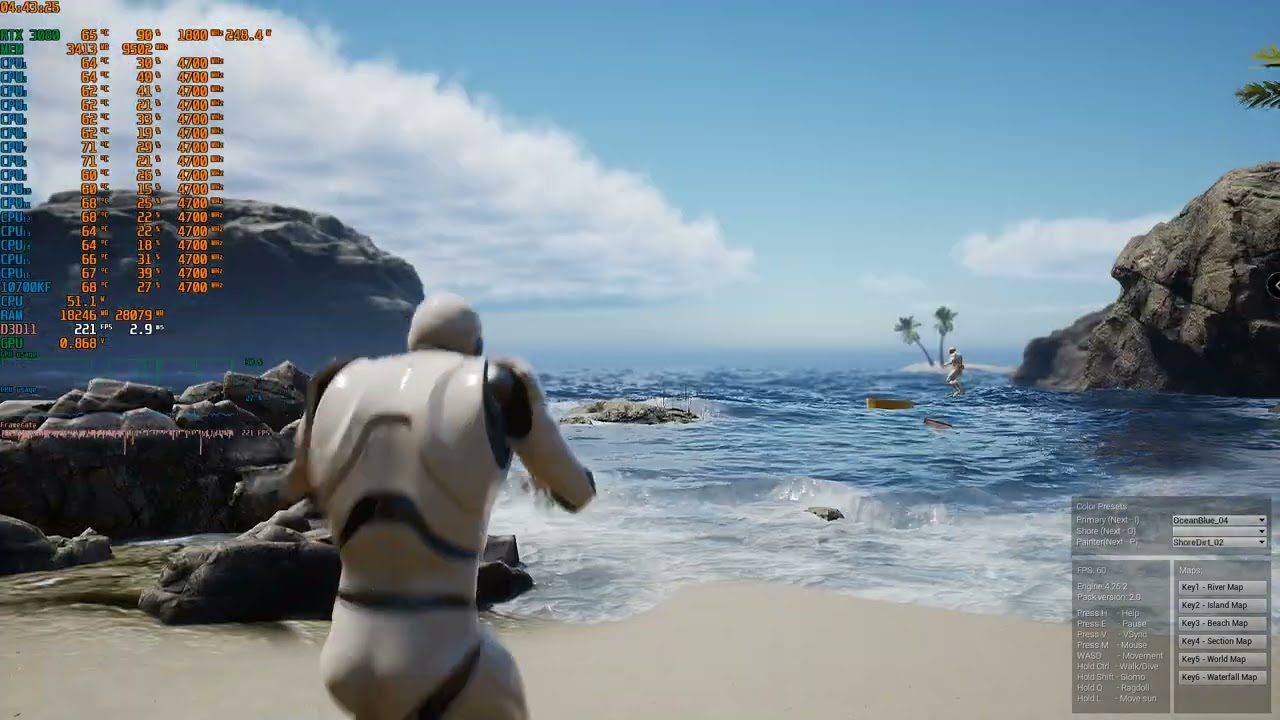 Unreal Engine 4 Fluid Flux 2.0 Demo 10700KF RTX 3080 1080p