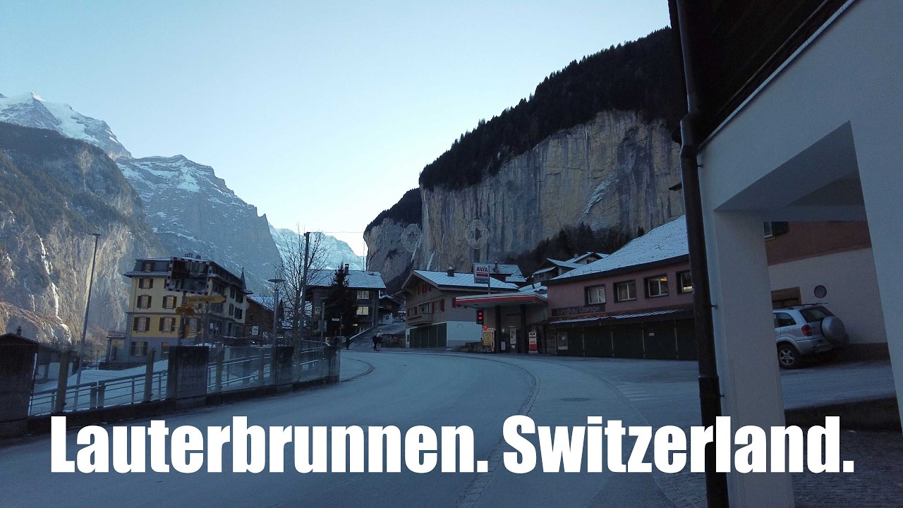 Lauterbrunnen Switzerland. Most Beautiful Alpine Village in the World. Walking Tour. 4K