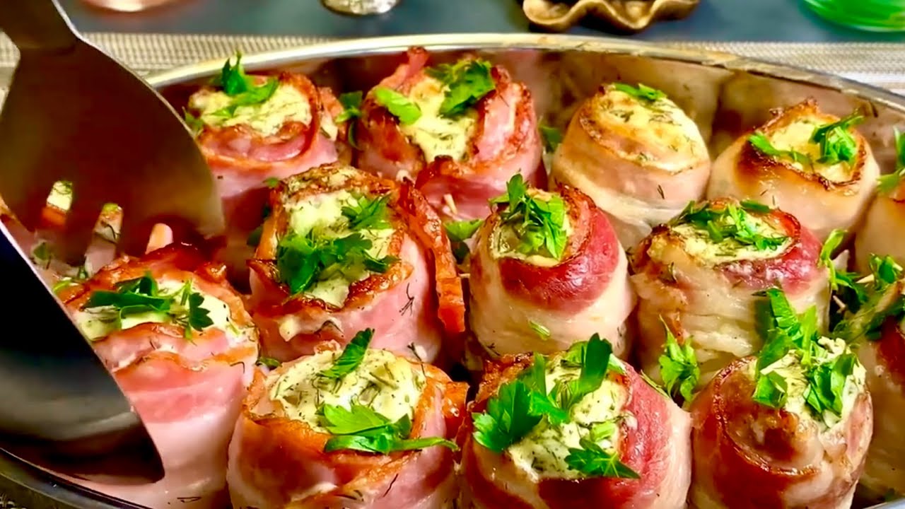 Молодой картофель с беконом в сливочно-чесночном соусе с неповторимым вкусом и ароматом!