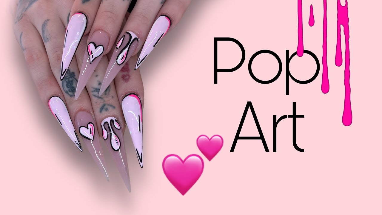 Watch Me Work: Pink Pop Art Nail Design | Acrylic Nail Application