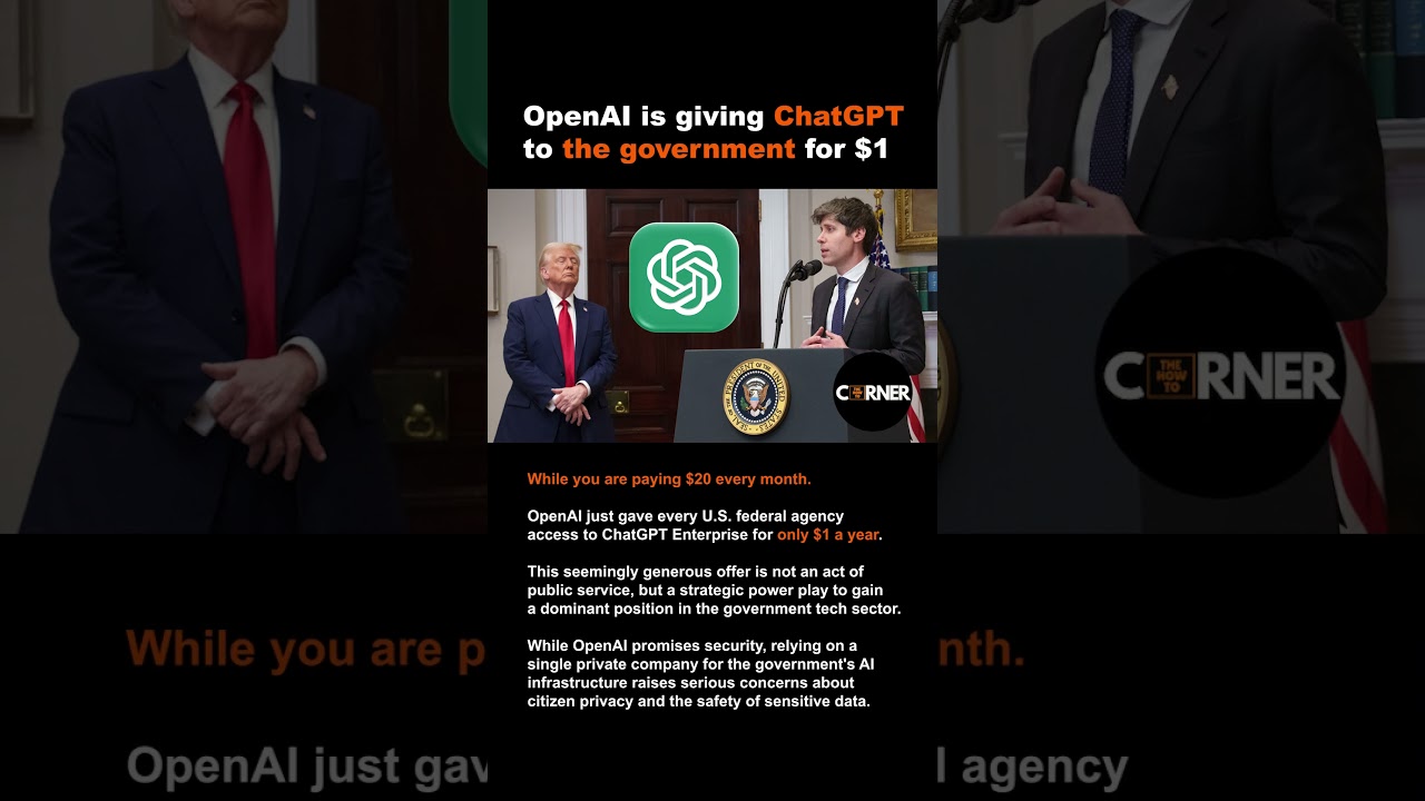OpenAI is giving ChatGPT to the U.S government for just $1!!!