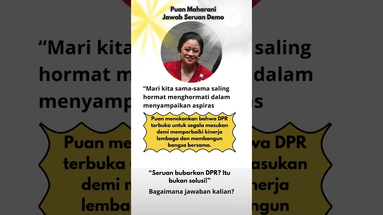Puan Maharani Jawab tantangan DEMO rakyat ! #fypシ #viral #demo #bubarkandpr #tuntutanrakyat  #dprri
