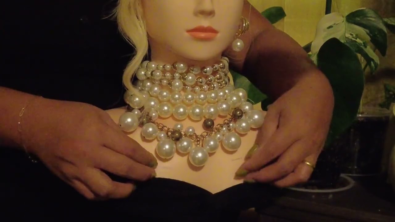 Nonstop Pearl Jewelry Tingles | ASMR | Pearl Trigger, Adjustment, Topping, Scratching, No Talking 😴