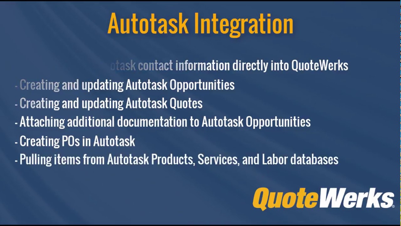 QuoteWerks Integration to Autotask