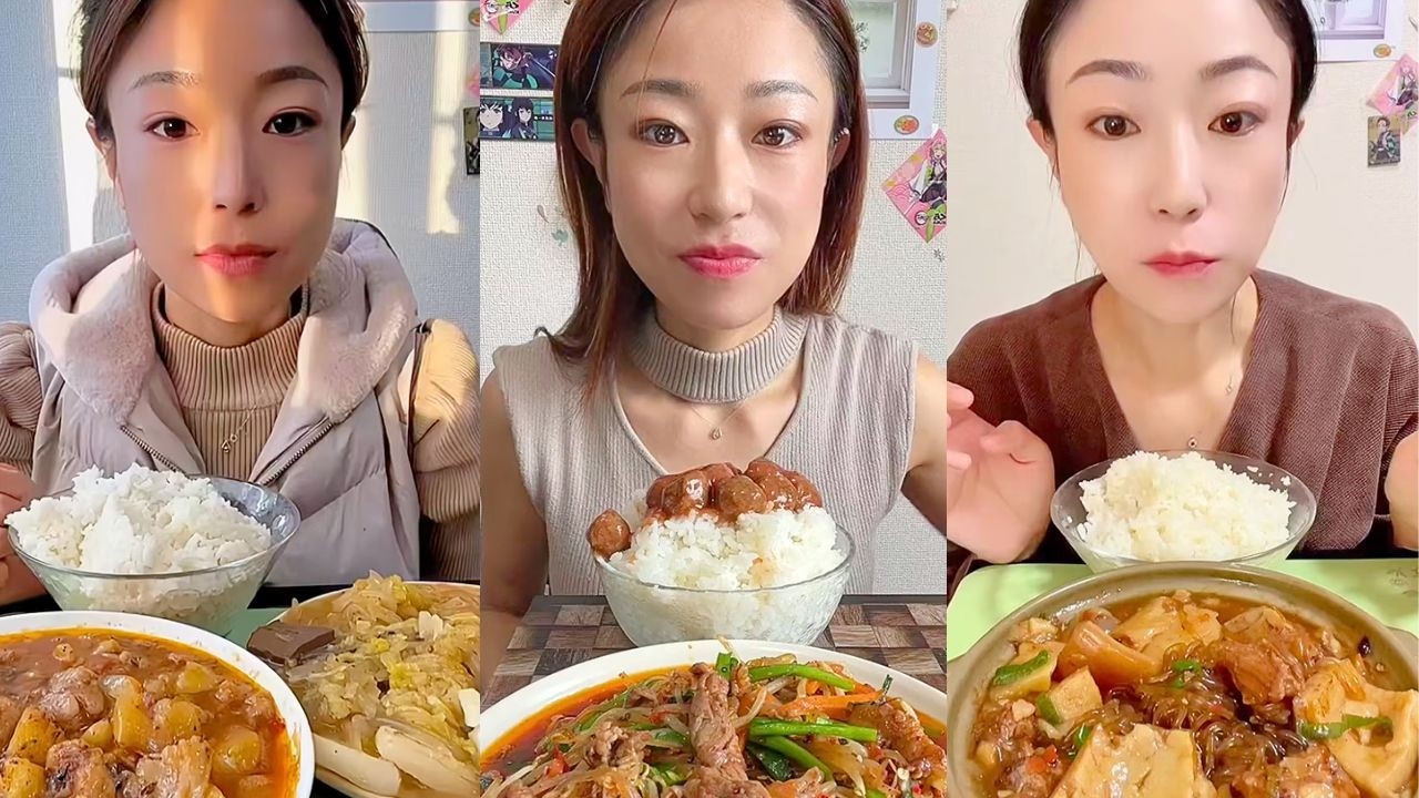 Rice Bowls Braised Dishes And Savory Stew Mukbang Meal