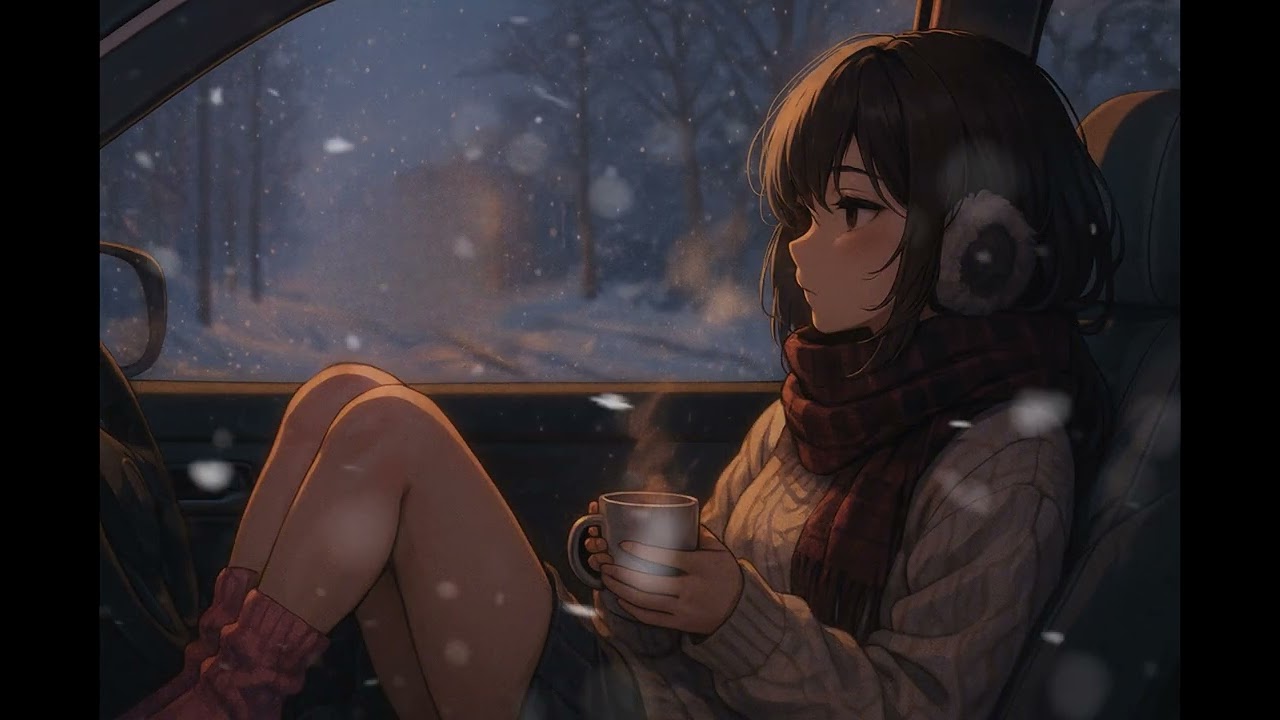 Cozy Winter Drive ❄️ Snowy Road Music to Calm Your Mind (Relax, Study, Sleep)