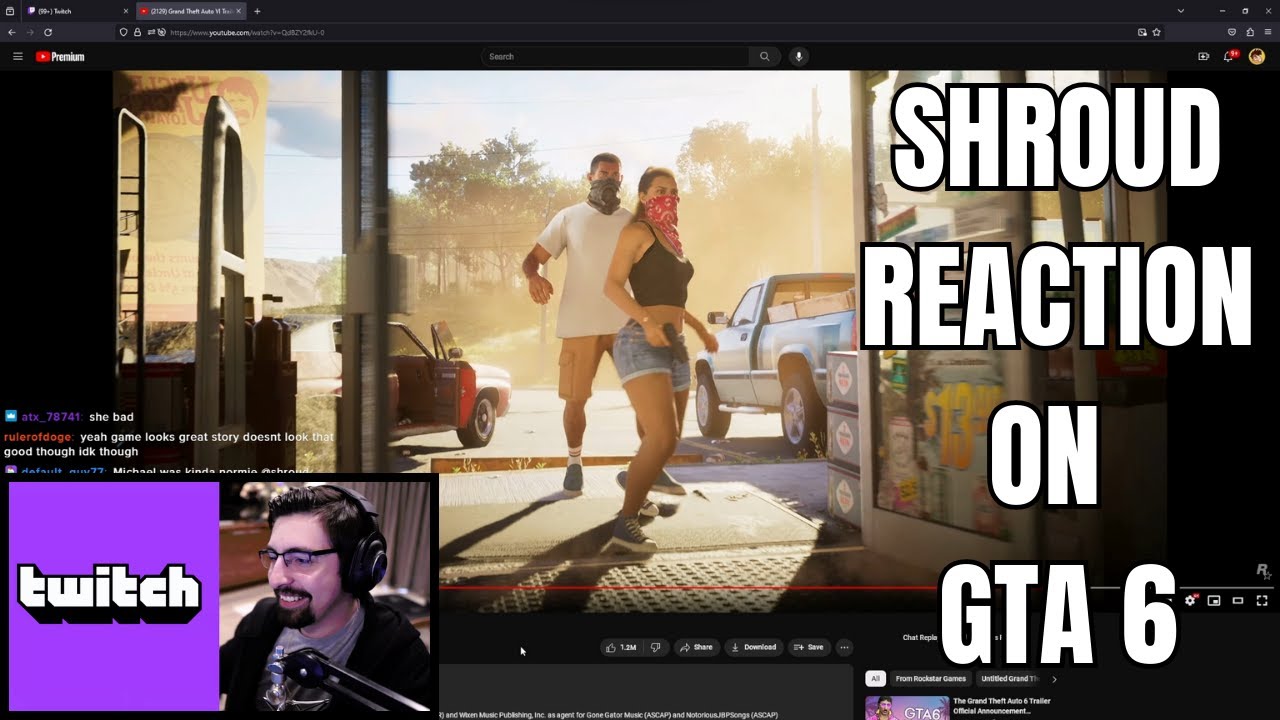 Shroud - Reacts to Grand Theft Auto VI Trailer
