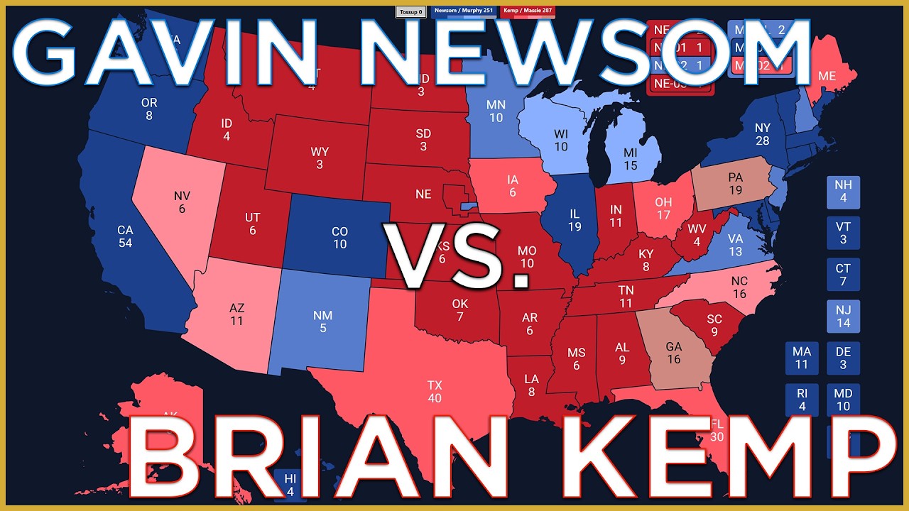 2028 Presidential Election Prediction | Gavin Newsom v. Brian Kemp