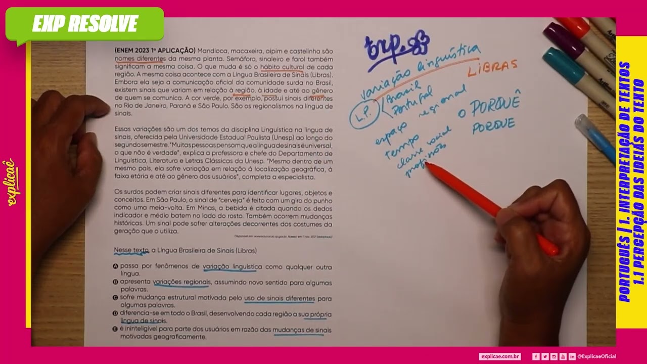 MANDIOCA, MACAXEIRA, AIPIM E CASTELINHA SÃO NOMES DIFERENTES (...) | PERCEPÇÃO DAS IDEIAS DO TEXTO