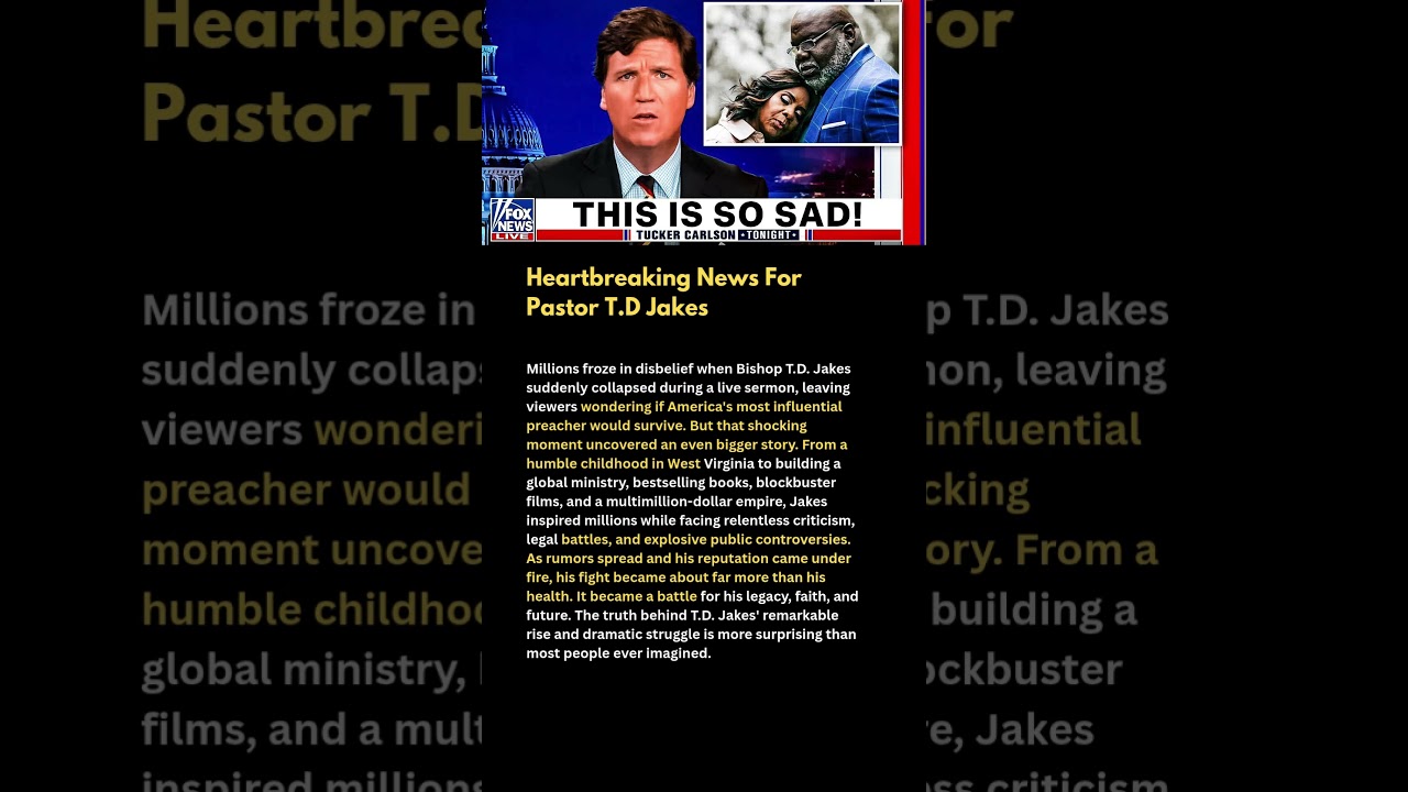 Heartbreaking News For Pastor T.D Jakes#shorts #shortsviral