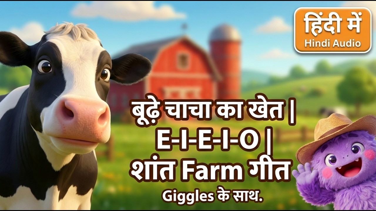 Old MacDonald E-I-E-I-O in Hindi | बूढ़े चाचा का खेत | Calm Farm Song | Giggles