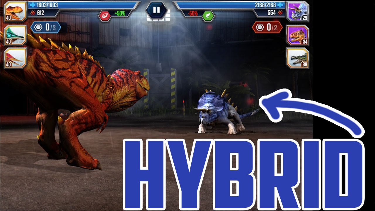Fighting hybrids - Jurassic world the game - Maxed