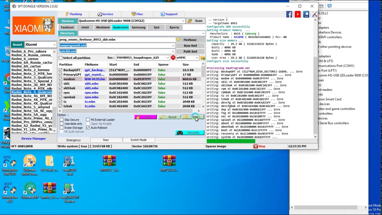 REDMI NOTE 4 HANG ON LOGO FLASHING DONE SFT DONGLE