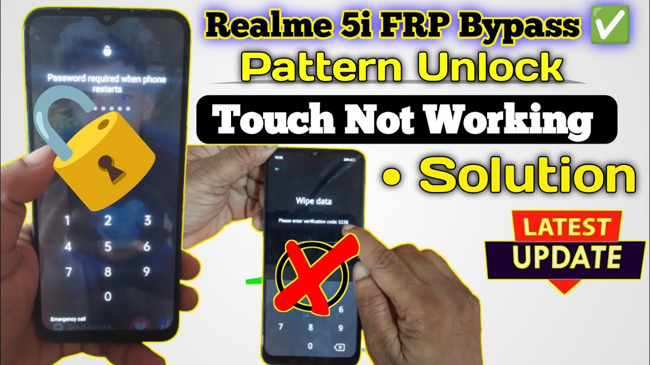 Realme 5i FRP Bypass + Pattern Unlock | Touch Not Working Solution