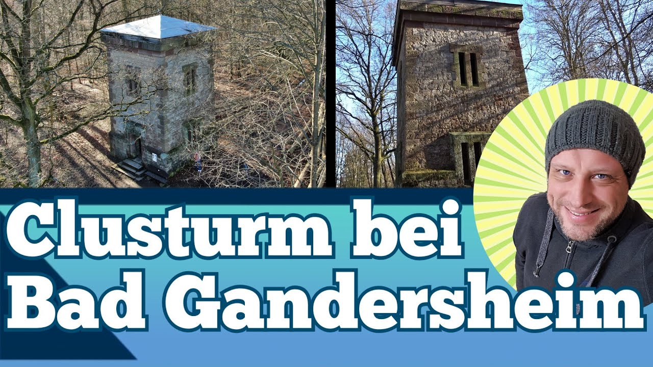 Clusturm Wilhelmsturm Bad Gandersheim von oben - Wandern Clusberg Helleberg Drohne Vogelperspektive
