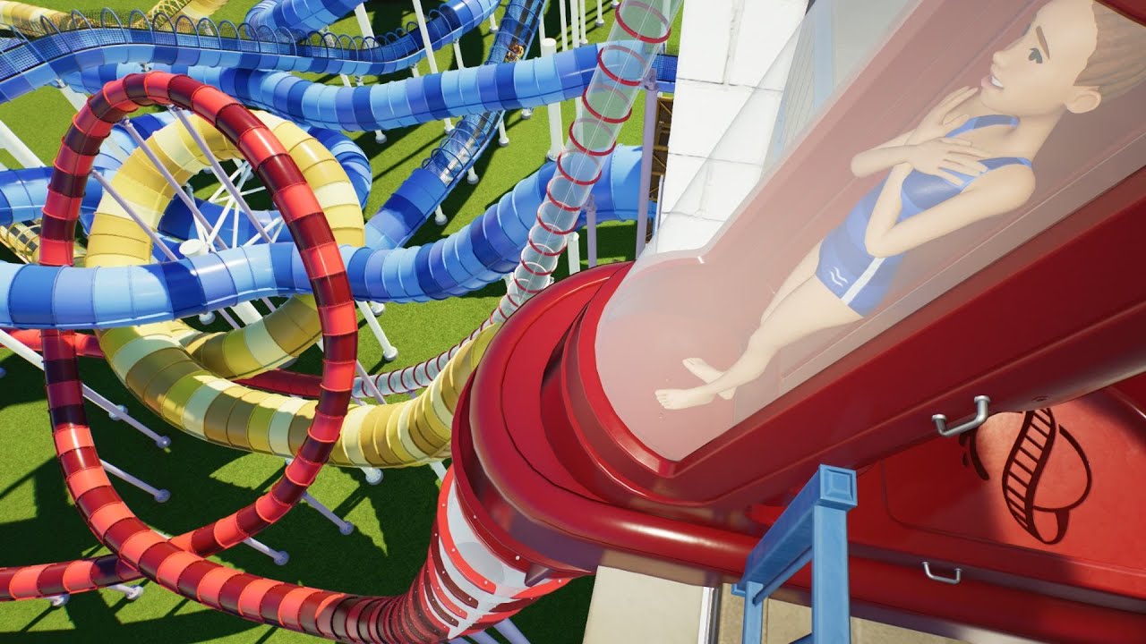 Aquaventure Waterpark Riding All 10+ Waterslides Planet Coaster 2