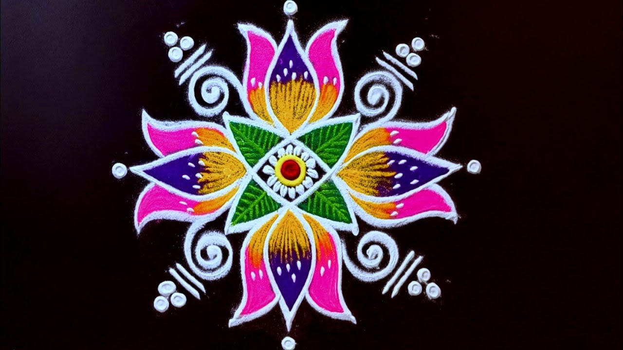 2 Attractive Mini Rangoli designs ♥️ Thai poosam special easy rangoli designs ♥️ simple muggulu