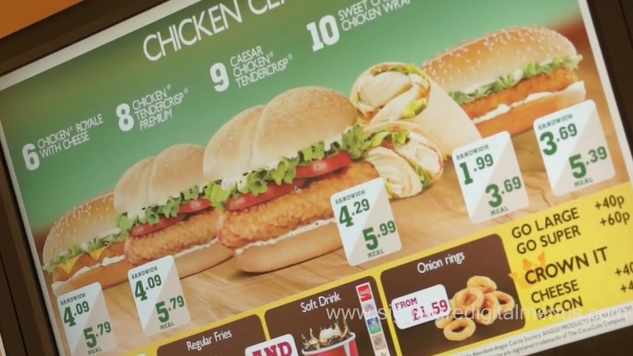 Burger King Sites   Digital Menu Boards