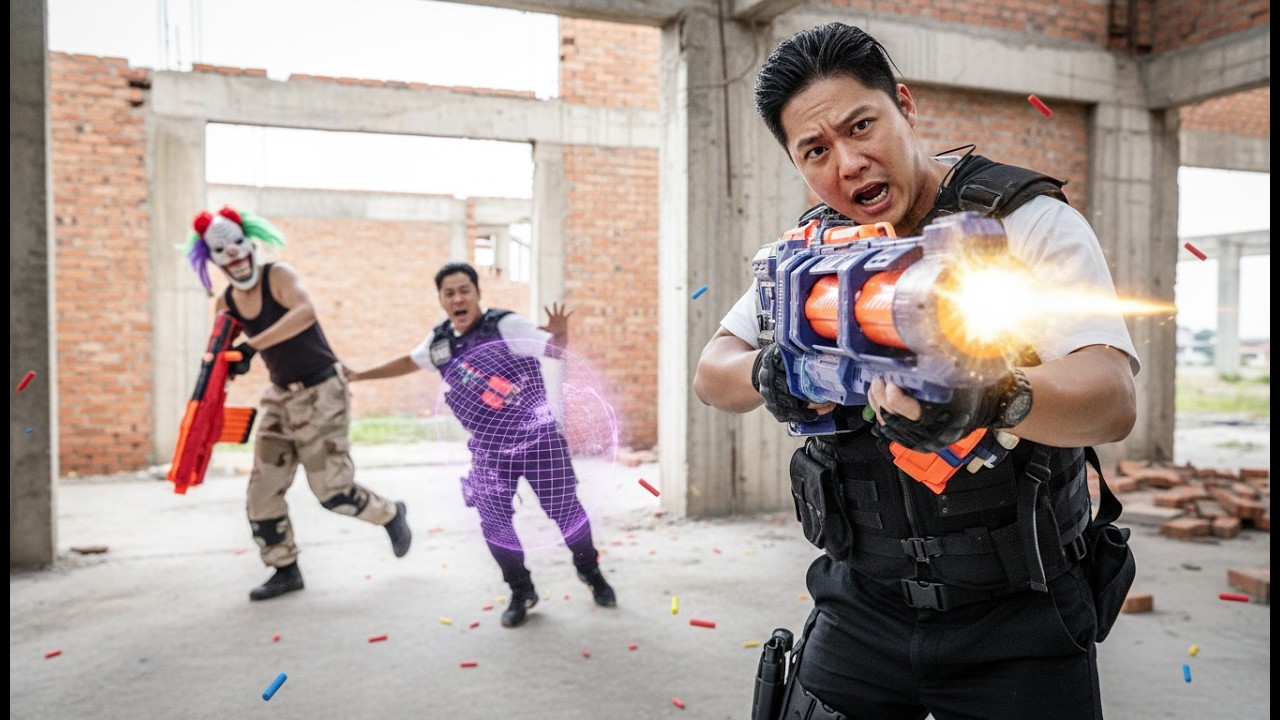 LTT Films: Hero Silver Flash Nerf Guns Crime Rescue Against Anarchy Masks