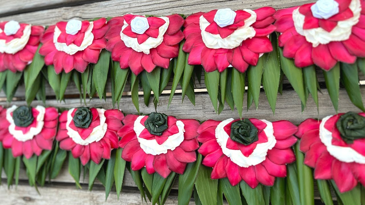 How to Make a Tongan Kahoa Lei Ti-Leaf Base